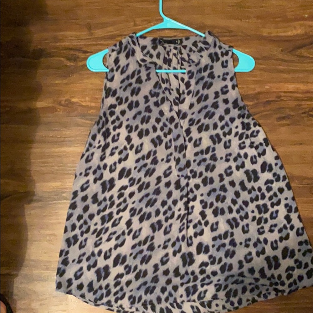 Blue/grey animal print blouse